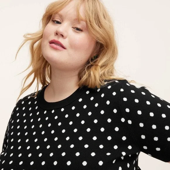 Mini Polka Dot Short Sleeve Crewneck Sweater - kate spade new york Target 3x 2x - Picture 3 of 3